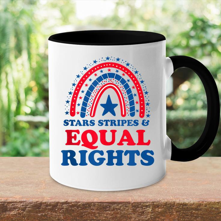 Pro Choice Boho Rainbow Feminist Stars Stripes Equal Rights Accent Mug