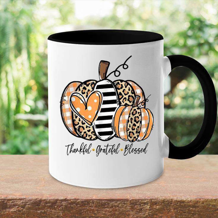 Pumpkin Leopard Thankful Grateful Blessed Women Fall Season V2 Accent Mug
