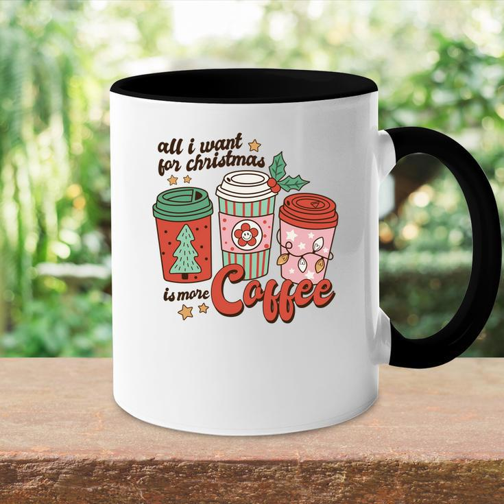 Retro Christmas All I Want For Christmas Is More Coffee Accent Mug