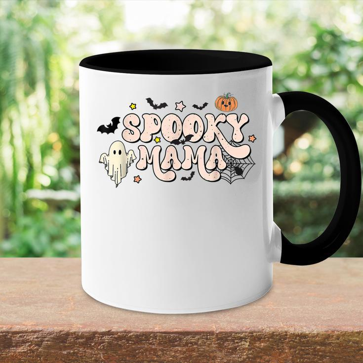 Retro Vintage Spooky Mama One Thankful Mama Funny Halloween Accent Mug