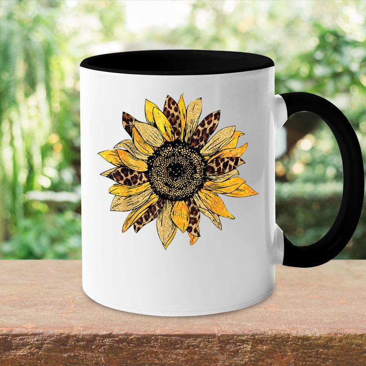 Sunflower For Women Cute Graphic  Cheetah Print  Accent Mug
