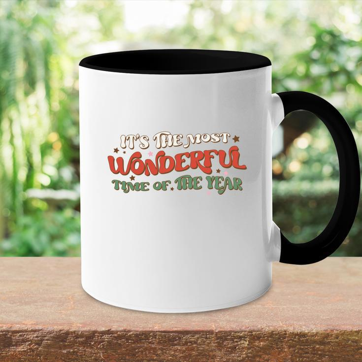Vintage Christmas Most Wonderful Time Of The Year Accent Mug