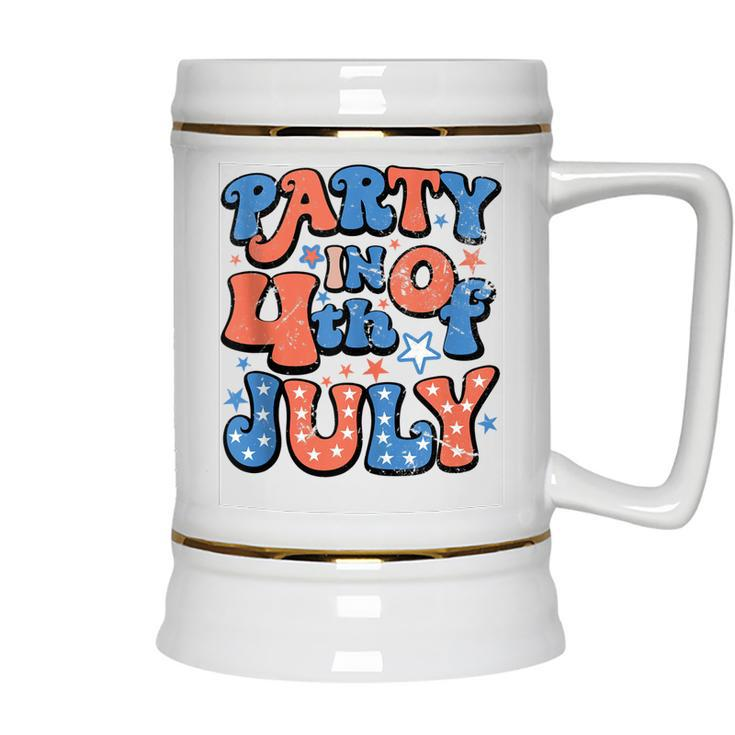 Party In The Usa Fourth Of July  4Th Of July Vintage  Ceramic Beer Stein