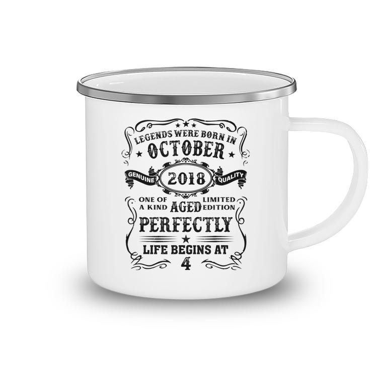 Legends Were Born In October 2018 4 Years Old Gifts Boy Men Camping Mug