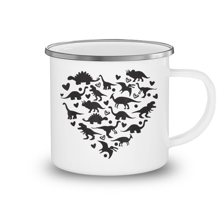 Types Of Dinosaurs Heart Dino Identification Boys Girls Kids  Camping Mug