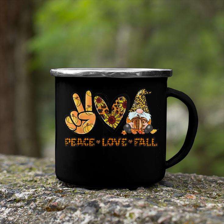 Peace Love Fall Funny Gnome Autumn Lover Pumpkins Halloween  Camping Mug