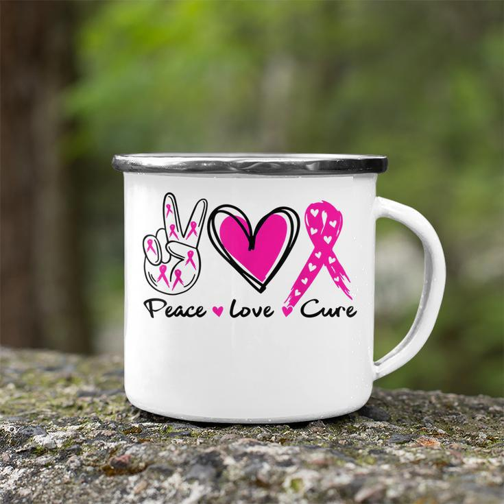 Breast Cancer Awareness Costume Pink Peace Love Cure Faith V5 Camping Mug
