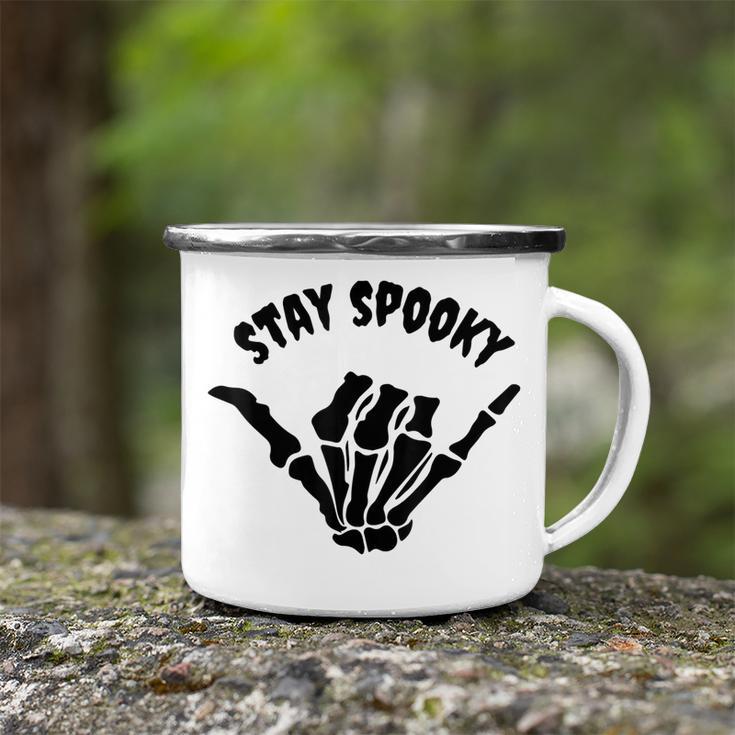 Stay-Spooky Skeleton Creepy Funny Halloween Skull Hand Camping Mug