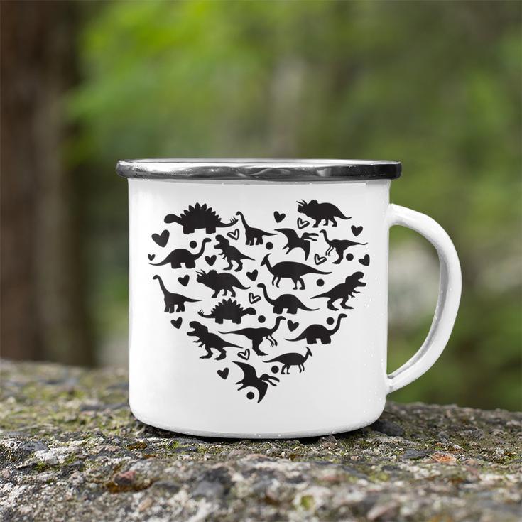 Types Of Dinosaurs Heart Dino Identification Boys Girls Kids Camping Mug