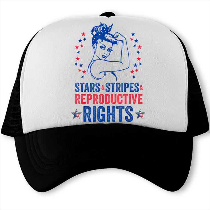 Patriotic 4Th Of July  Stars Stripes Reproductive Right  Trucker Cap