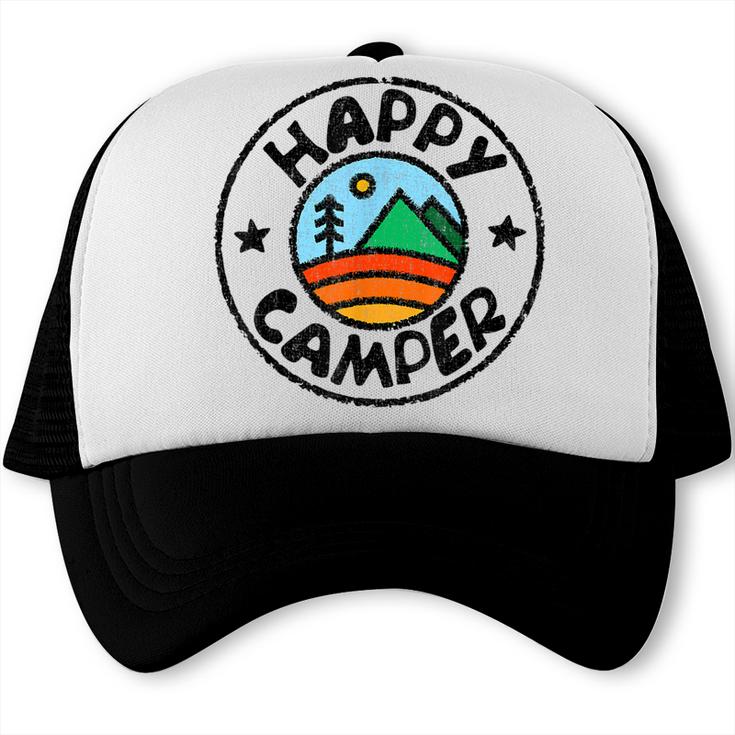 Funny Camper  Happy Camping Lover Camp Vacation  V2 Trucker Cap