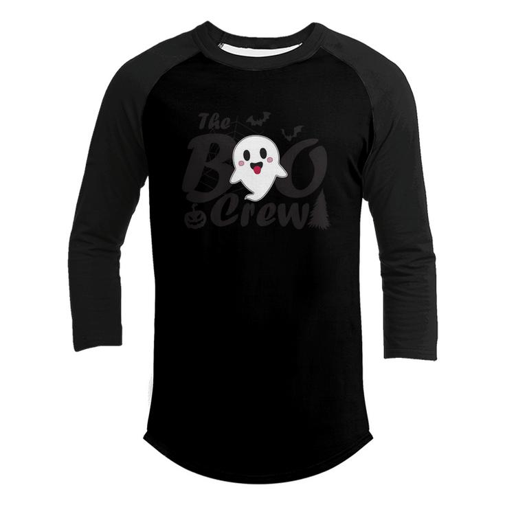 The Boo Crew Cute Ghost Happy Halloween Youth Raglan Shirt