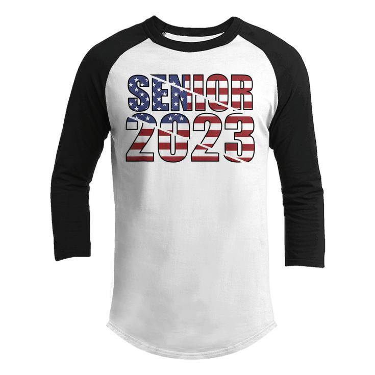 Class Of 2023 Usa Senior 2023 American Flag  Youth Raglan Shirt