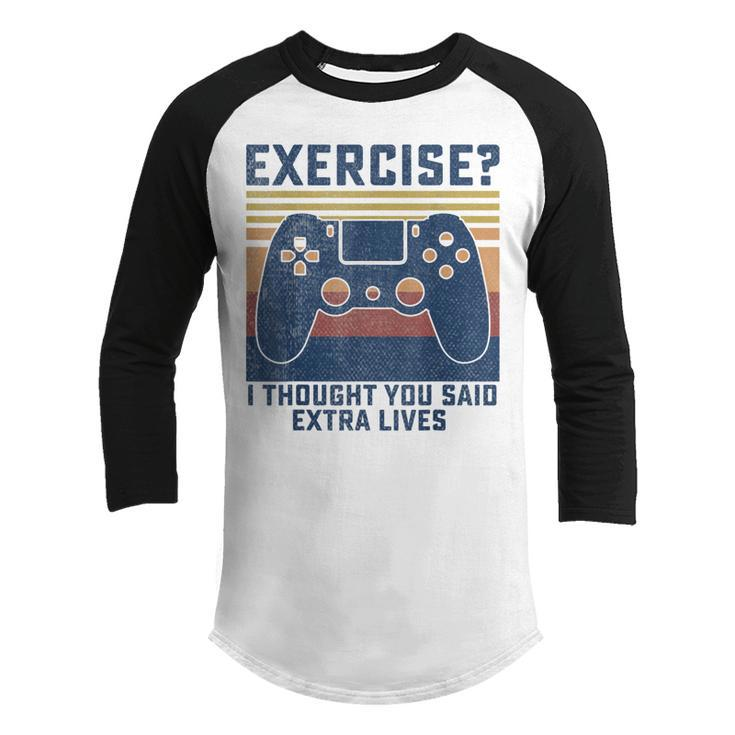 Gamer Merch Boys Funny Video Game Controller Extra Lives  Youth Raglan Shirt