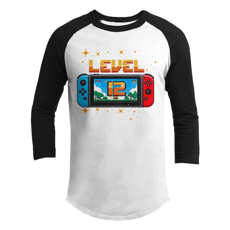 Kids 12 Year Old Level 12 Birthday Gifts Boy Video Games Gaming  Youth Raglan Shirt