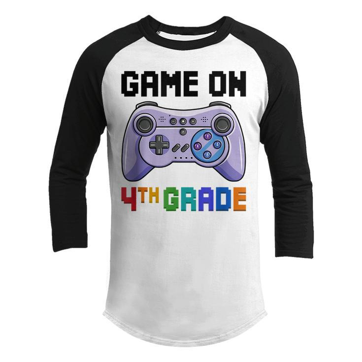 Back To School Game On 4Th Grade Gamer First Day Of School Youth Raglan Shirt