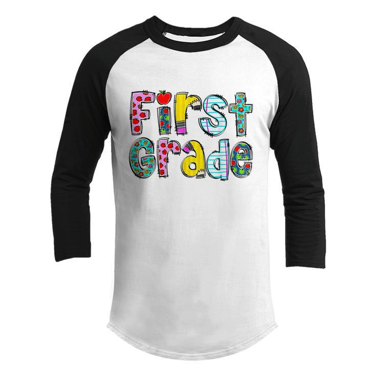 First Grade Girls Boys Teacher Team 1St Grade Squad Boy Girl Graphic Design Printed Casual Daily Basic Youth Raglan Shirt