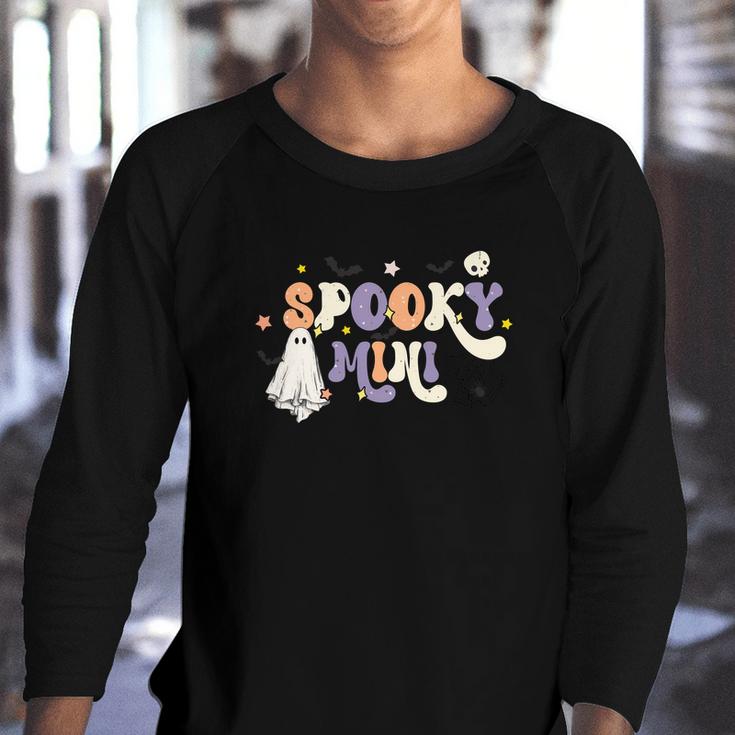 Halloween Spooky Mini Boo Ghost Kid Youth Raglan Shirt