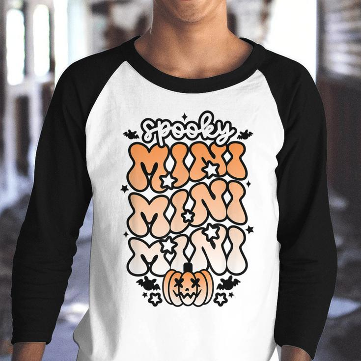 Retro Spooky Mini Floral Boho Ghost Mini Halloween Costume V2 Youth Raglan Shirt