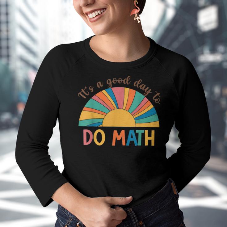 Its A Good Day To Do Math Retro Groovy Back To School  Youth Raglan Shirt