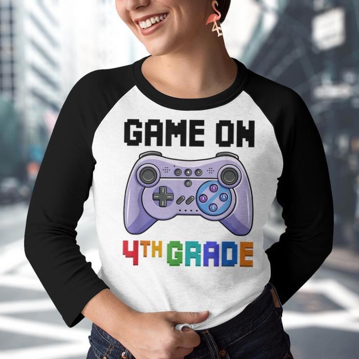 Back To School Game On 4Th Grade Gamer First Day Of School Youth Raglan Shirt