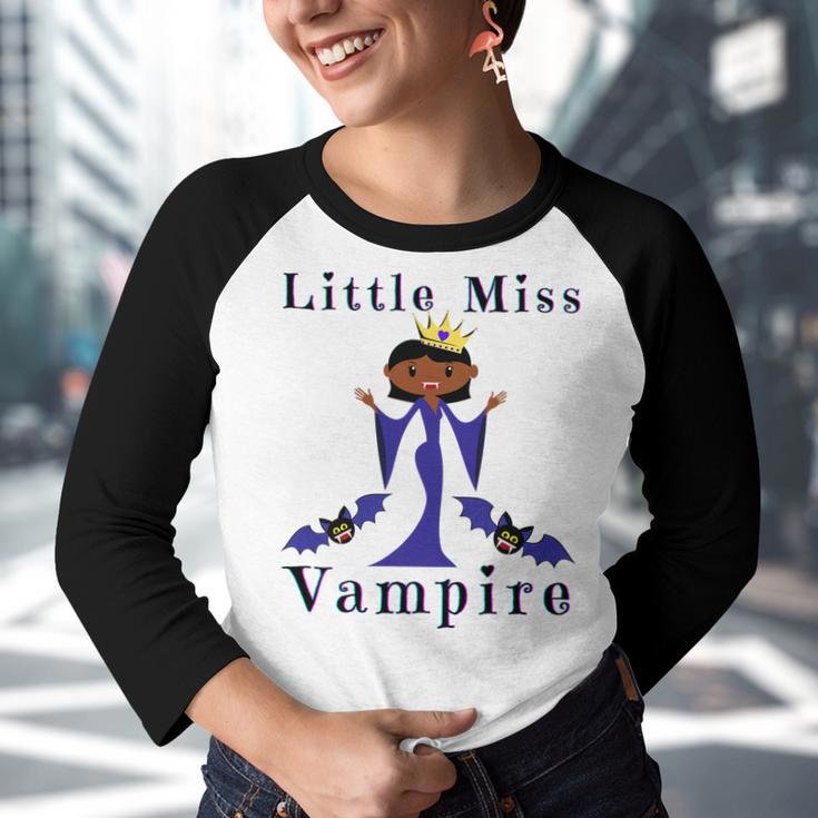 Kids Little Miss Vampire Melanin Vampires Funny Halloweed Costume Youth Raglan Shirt