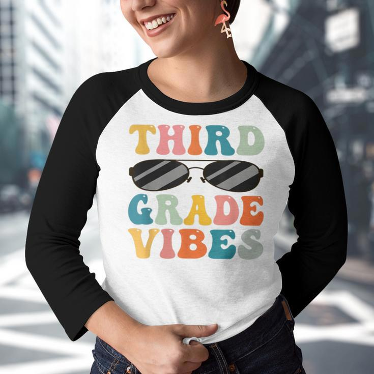Third Grade Vibes 3Rd Grade Team Retro 1St Day Of School V2 Youth Raglan Shirt