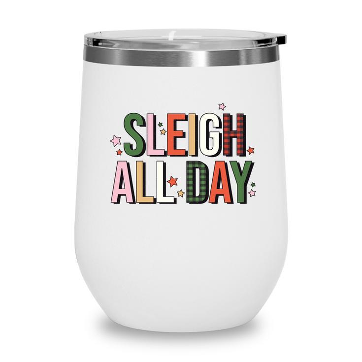 Christmas Retro Sleigh All Day Wine Tumbler