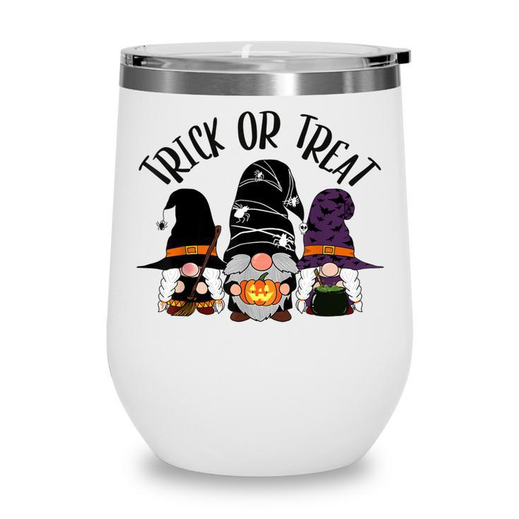 Cute Witch Gnomes Halloween Garden Gnome Trick Or Treat  Wine Tumbler