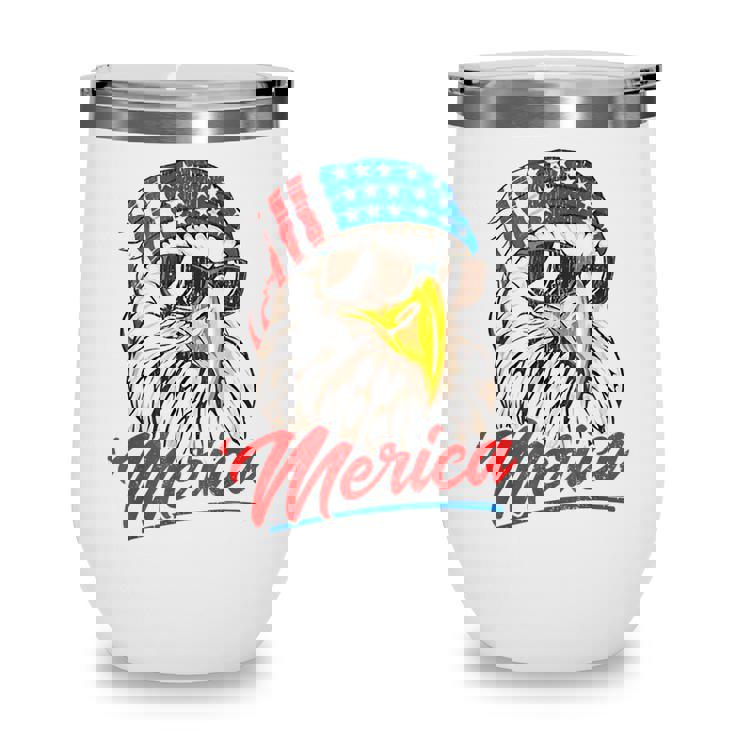 Eagle Mullet 4Th Of July Usa American Flag Merica Men Women Wine Tumbler