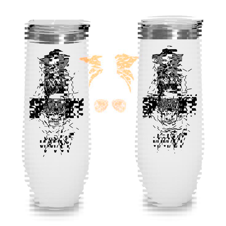 Funny Halloween Spooky Momster Skull Mama Costume For Mom  Wine Tumbler