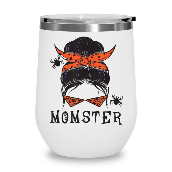 Funny Momster Halloween Witch Spider Cute Momster Glass   Wine Tumbler