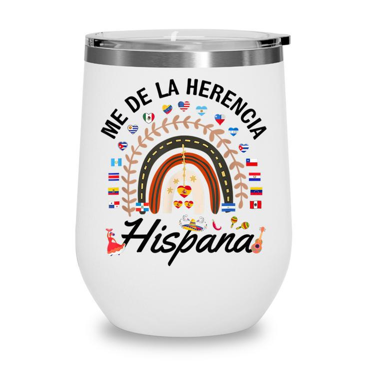 Funny National Hispanic Heritage Month Rainbow All Countries  V2 Wine Tumbler