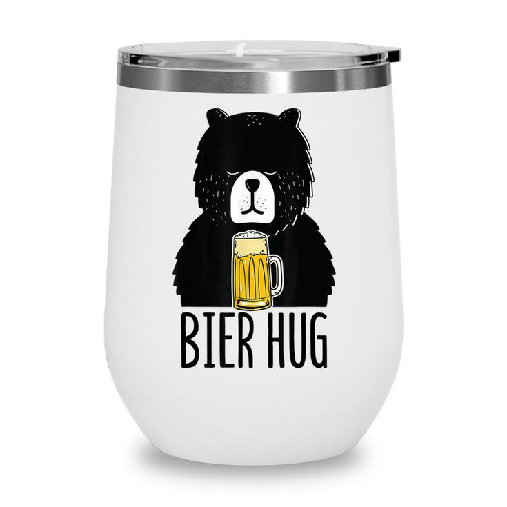 Funny Oktoberfest Design Bier Beer Bear Hug German Party  Wine Tumbler