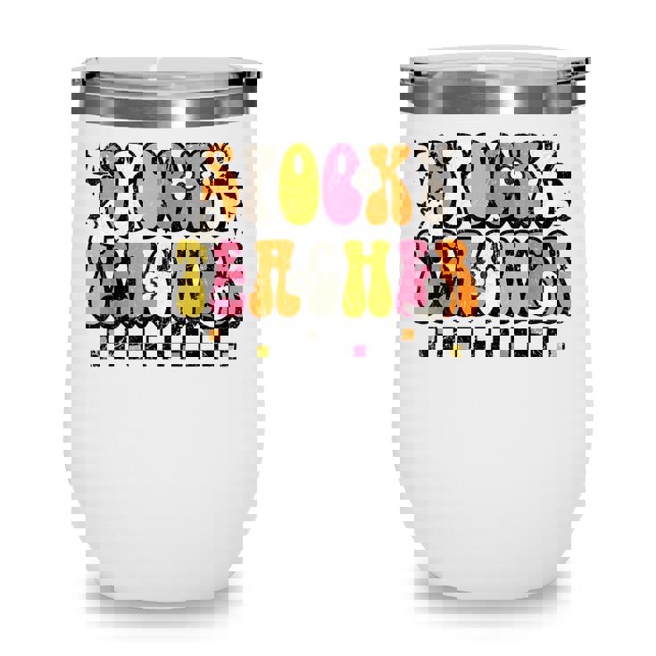 Funny Spooky Season Retro Spooky Teacher Halloween Costume Wine Tumbler
