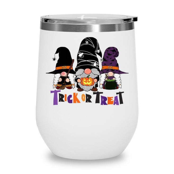 Gnomes Halloween Witch Garden Gnome Trick Or Treat  Wine Tumbler