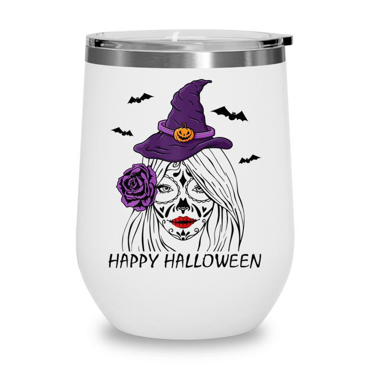 Happy Halloween Catrina Costume For Moms Witch Halloween  Wine Tumbler