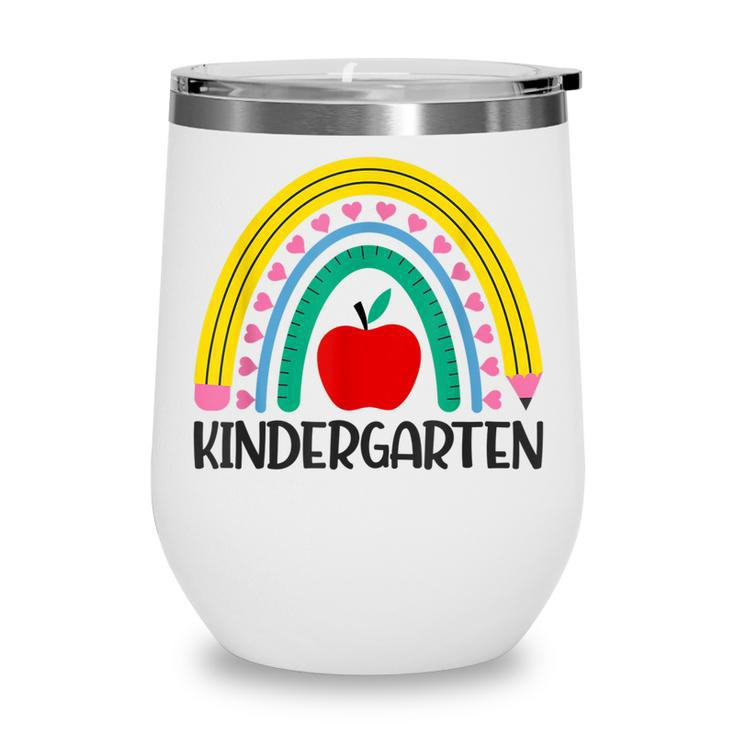 Hello Kindergarten Rainbow Teacher Student Back To School  Wine Tumbler