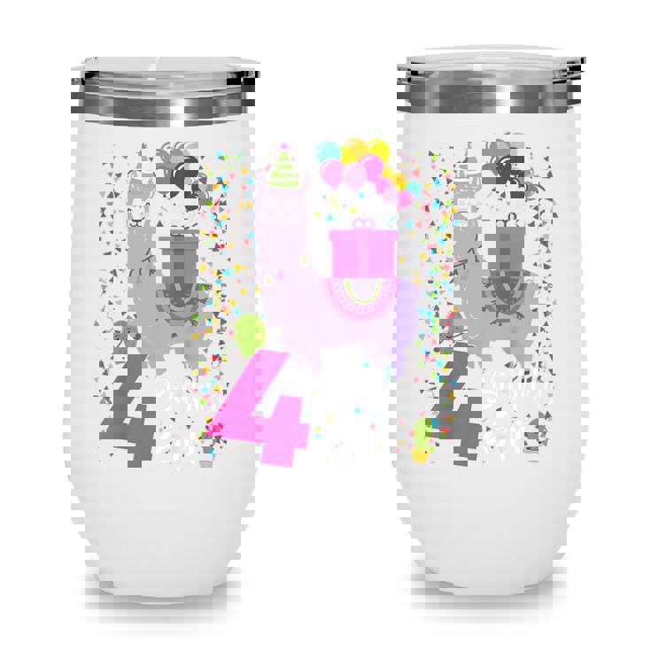 Kids 4 Year Old Gifts 4Th Birthday Girl Ns Funny Llama Wine Tumbler