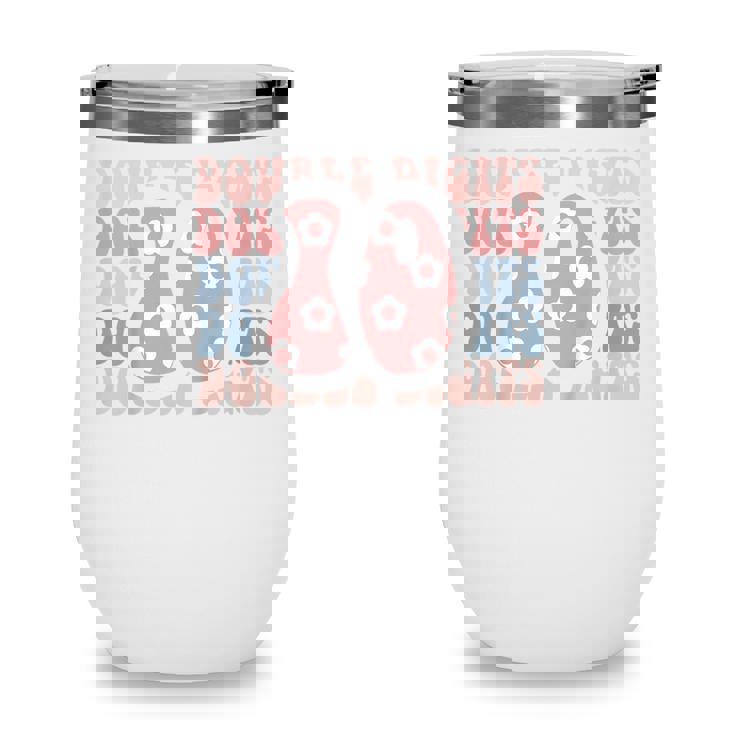 Kids Girls 10Th Birthday Double Digits Tenth Hippie Daisy Print V2 Wine Tumbler