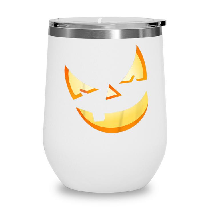 Kids Trick Or Treat Scary Lit Pumpkin Face Halloween Kids Wine Tumbler