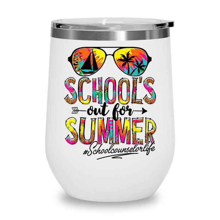 Last Day Of School Schools Out For Summer School Counselor  Wine Tumbler