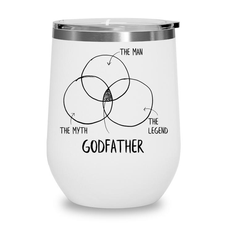 Mens Funny Gift For Fathers Day  - Mix Of Legend Godfather  Wine Tumbler
