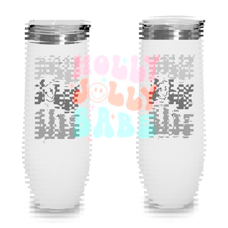 Retro Christmas Holly Jolly Babe V2 Wine Tumbler