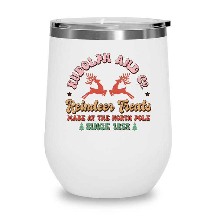 Retro Christmas Rudolph And Co Reindeer Treats Wine Tumbler