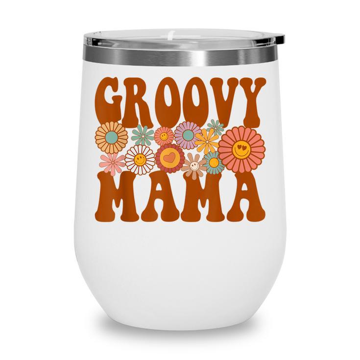 Retro Groovy Mama Matching Family 1St Birthday Party  Wine Tumbler