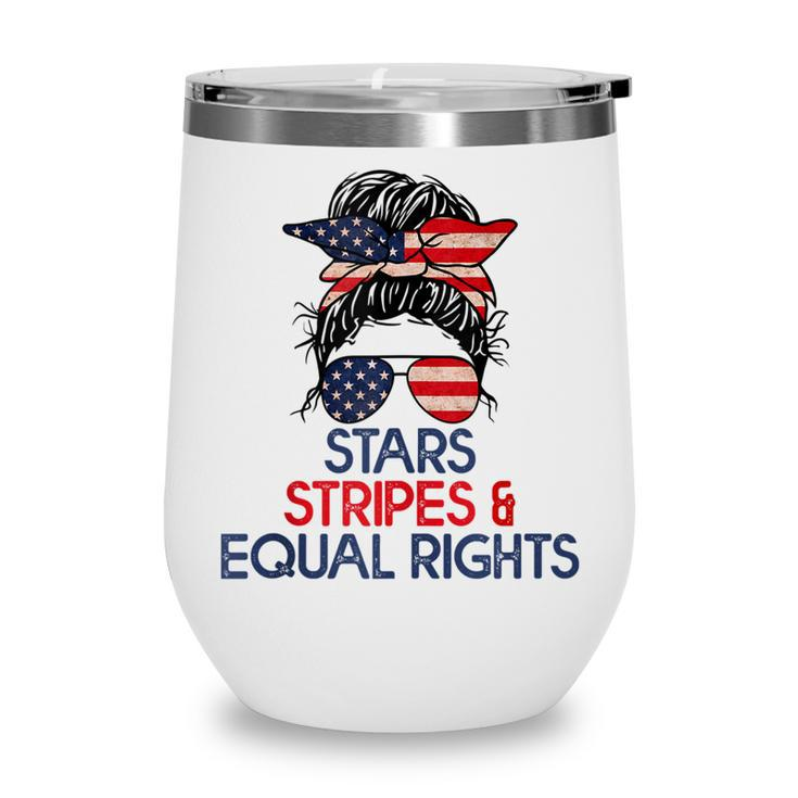 Retro Pro Choice Stars Stripes And Equal Rights Patriotic  Wine Tumbler