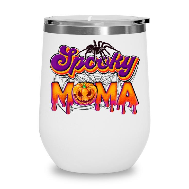 Spooky Mama Jack O Lantern Halloween Mama Pumpkin  Wine Tumbler