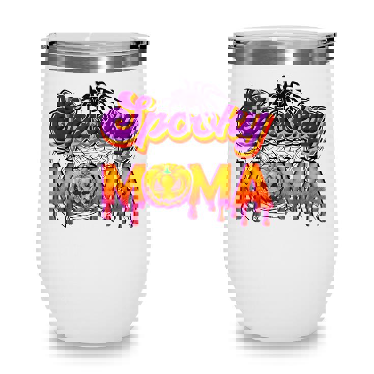 Spooky Mama Jack O Lantern Halloween Mama Pumpkin  Wine Tumbler
