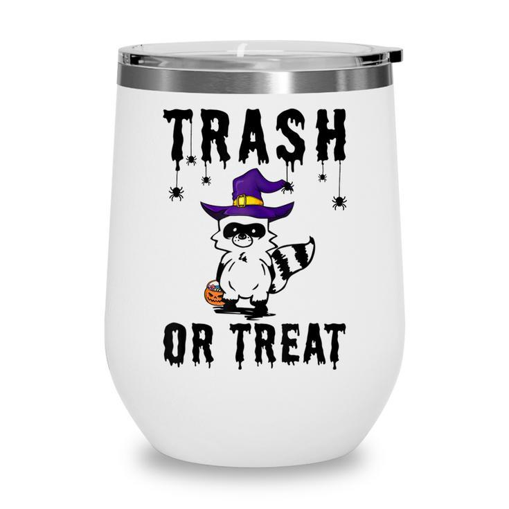 Trash Or Treat Funny Trash Panda Witch Hat Halloween Costume  Wine Tumbler
